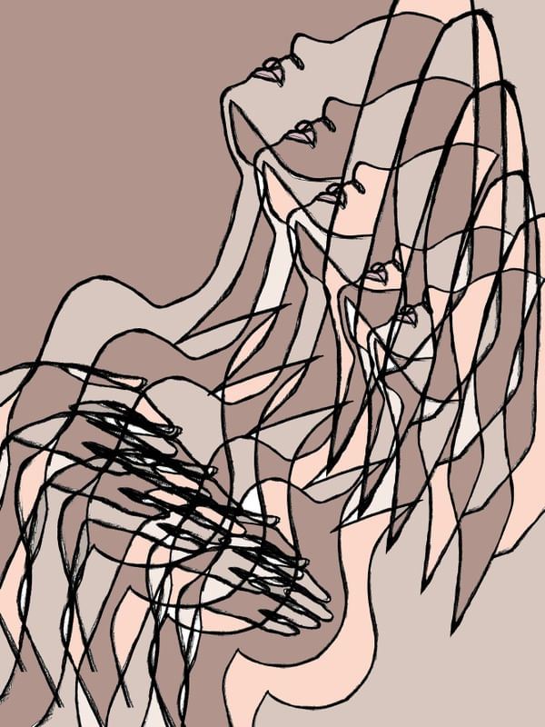 GOT THE FEELS NEUTRO MULTI 2, SEXY MULHER ABSTRATO LINHAS SKETCH