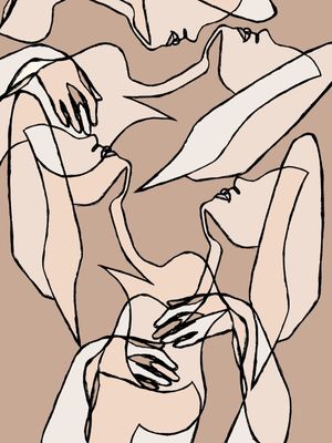 LOVE IS LOVE NEUTRO 1, SEXY MULHERES MINIMALISTA ABSTRATO SKETCH
