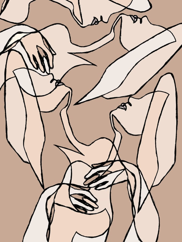 LOVE IS LOVE NEUTRO 1, SEXY MULHERES MINIMALISTA ABSTRATO SKETCH