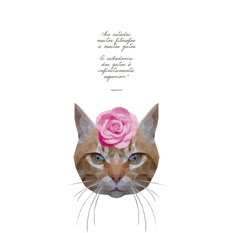 GATA FILOSÓFICA BRANCO QUADRADO