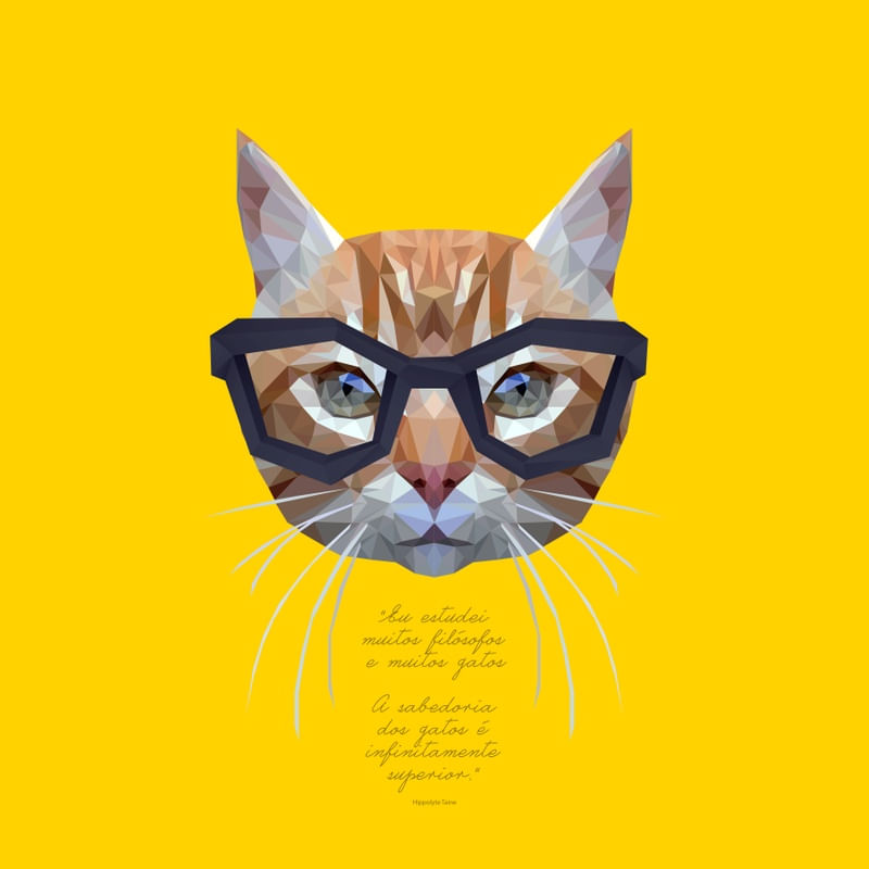 GATO FILOSÓFICO AMARELO QUADRADO