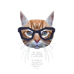 GATO FILOSÓFICO BRANCO QUADRADO