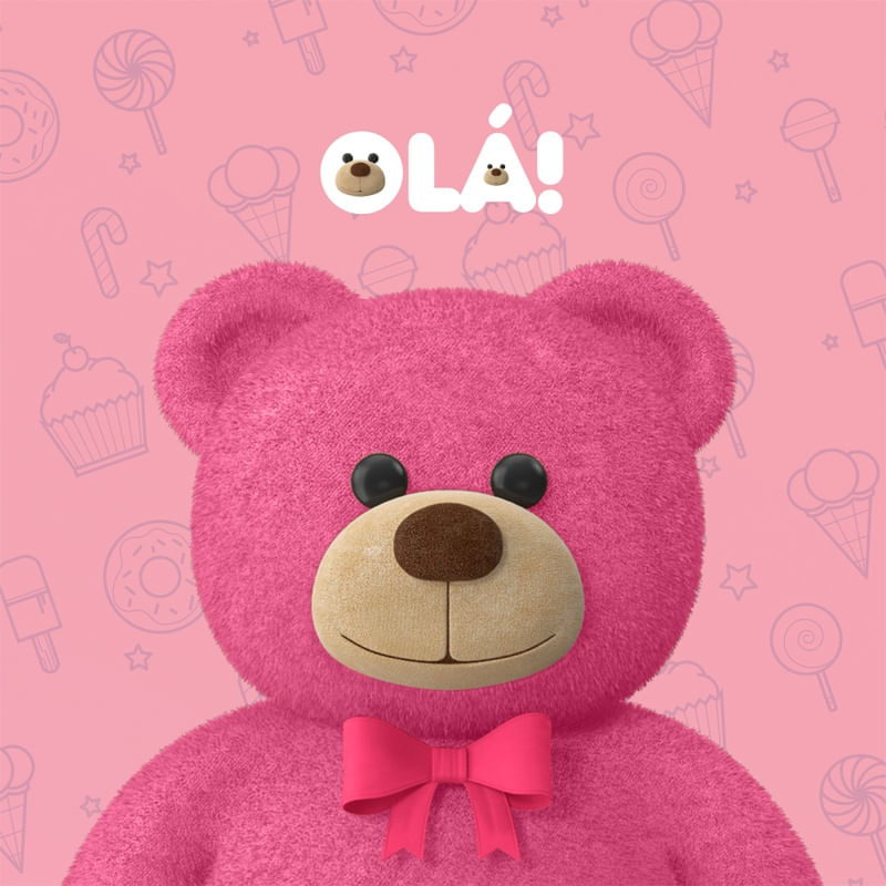 TEDDY ROSA QUADRADO
