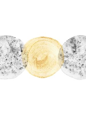 GRAY AND MUSTARD CIRCLES