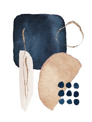 WATERCOLOR SHAPES IN NAVY 4