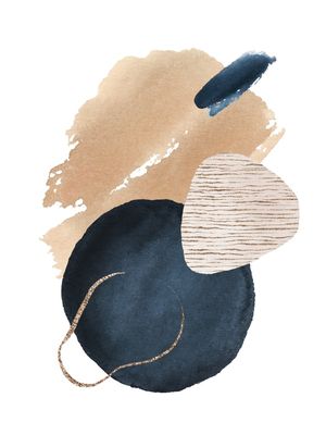 WATERCOLOR SHAPES IN NAVY 6