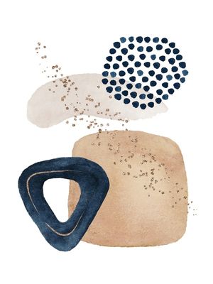 WATERCOLOR SHAPES IN NAVY 3