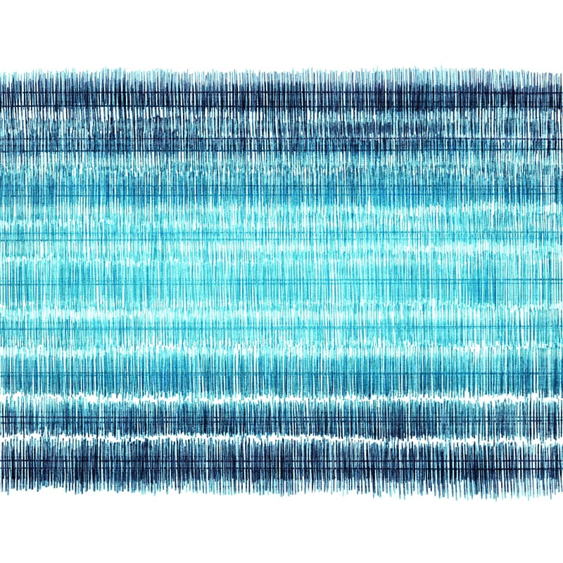 BETWEEN THE LINES AGUA INDIGO AZUL, COLORIDO ABSTRATO LINHAS QUADRADO