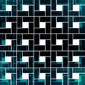 INTERLOCK 1 CERCETA PRETO E BRANCO, MODERNO GEOMETRICO QUADRADO ILUSTRAÇÃO