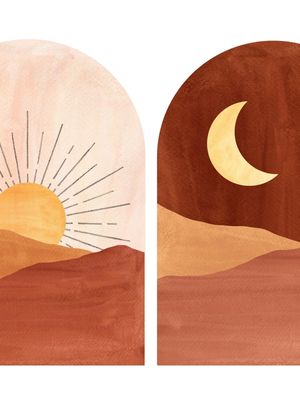 TERRACOTTA SUNRISE AND MOON