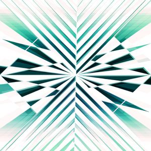 TAKING FLIGHT, MENTA VERDE TROPICAL QUADRADO GEOMETRICO LINHAS ABSTRATO