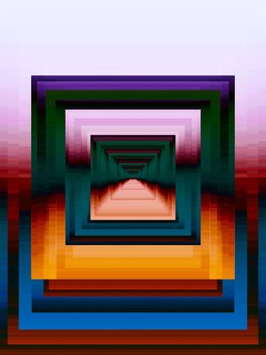 ANGULAR ECHOES 2A POR DO SOL, GEOMETRICO COLORIDO FORMAS ABSTRATO