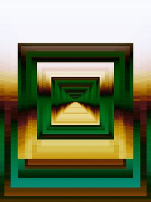 ANGULAR ECHOES 5A SELVA AMARELO VERDE, GEOMETRICO COLORIDO FORMAS ABSTRATO