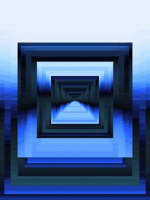 ANGULAR ECHOES 7A INDIGO AZUL OCEANO, GEOMETRICO COLORIDO FORMAS ABSTRATO