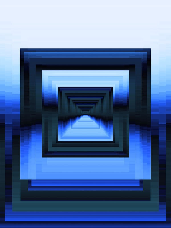 ANGULAR ECHOES 7A INDIGO AZUL OCEANO, GEOMETRICO COLORIDO FORMAS ABSTRATO