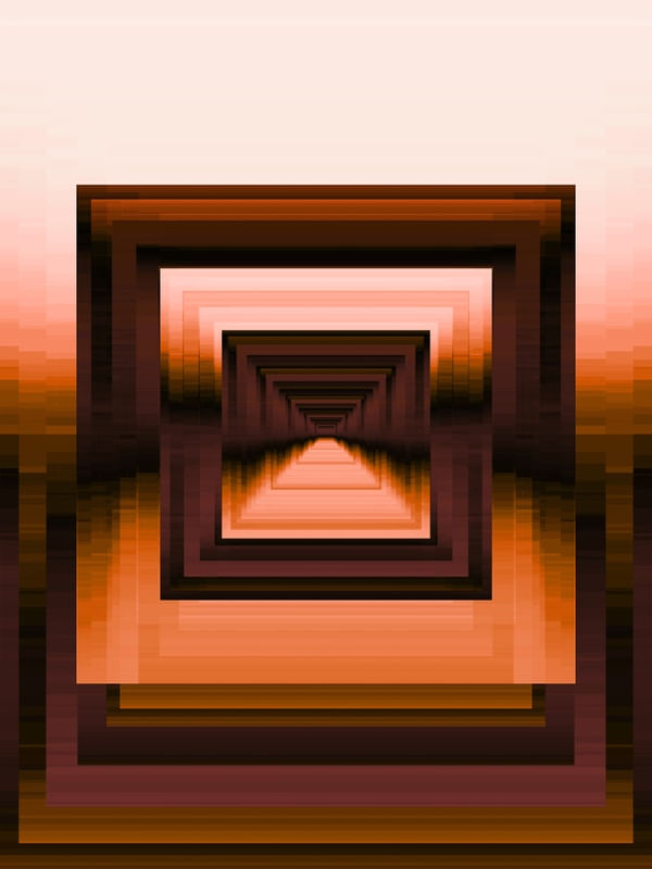 ANGULAR ECHOES 9A RETRO LARANJA MARROM, GEOMETRICO COLORIDO FORMAS ABSTRATO