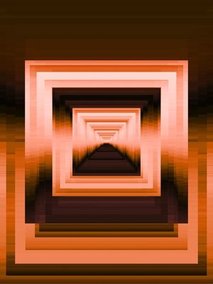 ANGULAR ECHOES 9B RETRO LARANJA MARROM, GEOMETRICO COLORIDO FORMAS ABSTRATO