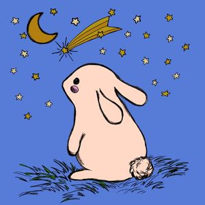 TSUKIMI 5 AZUL COELHO, INFANTIL ANIMAL COELHINHO ESTRELAS SKETCH