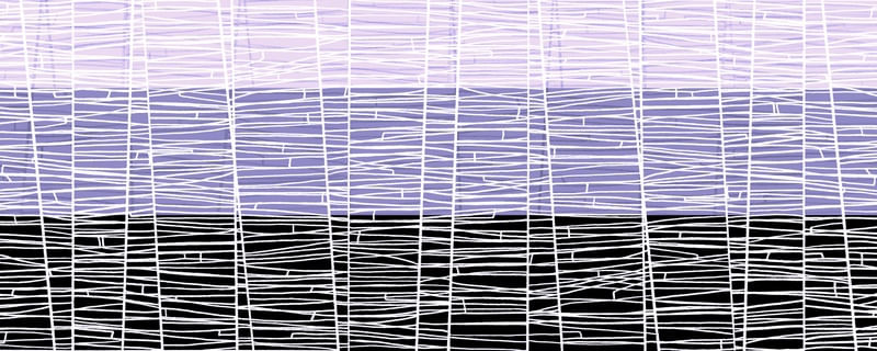 UNDER WRAPS 6 PANORAMICO LAVANDA ROXO PRETO LINHAS ABSTRATO ELEGANTE