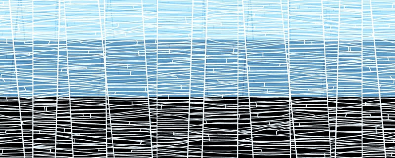 UNDER WRAPS 4 PANORAMICO AZUL PRETO LINHAS ABSTRATO ELEGANTE