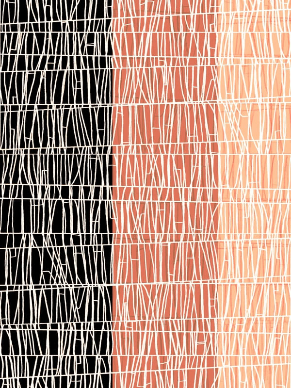 UNDER WRAPS 8 LARANJA CORAR PRETO DESERTO LINHAS ABSTRATO COLORIDO ELEGANTE