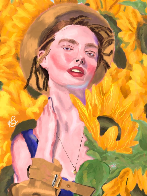 SUNFLOWERS AND A GIRL