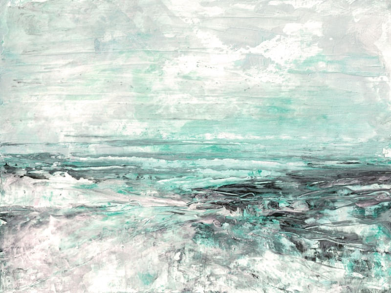 ZEN HORIZONS 7 PAISAGEM, OCEANO DE PRAIA ONDAS NUVENS PINTURA