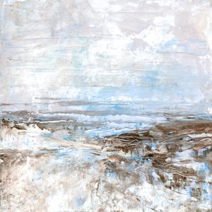 ZEN HORIZONS 2 QUADRADO, OCEANO DE PRAIA ONDAS NUVENS PINTURA