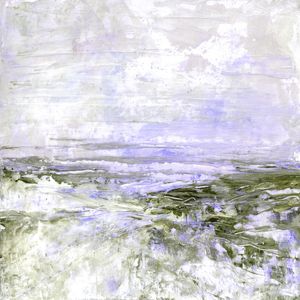 ZEN HORIZONS 4 QUADRADO, OCEANO DE PRAIA ONDAS NUVENS PINTURA