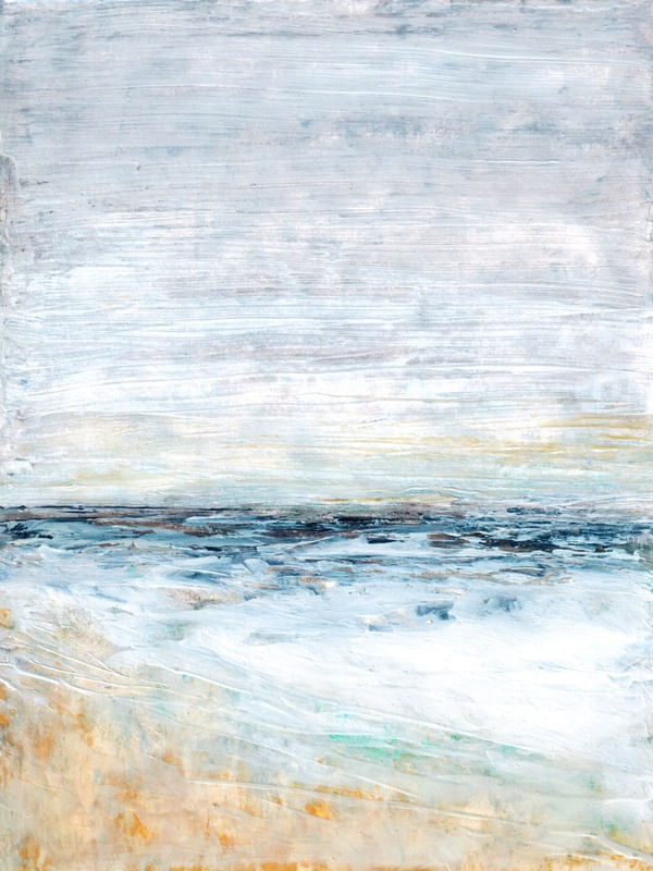 GENTLE TIDE 1, OCEANO MARÉ DE PRAIA MINIMALISTA PINTURA