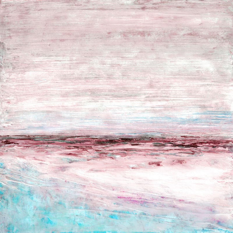 GENTLE TIDE 3 QUADRADO, OCEANO MARÉ DE PRAIA MINIMALISTA PINTURA