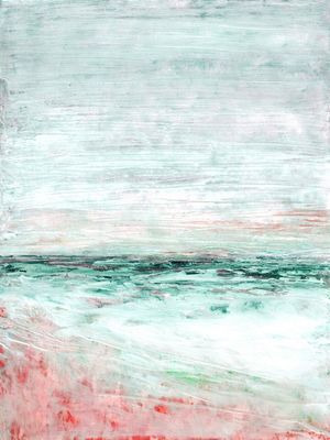 GENTLE TIDE 4, OCEANO MARÉ DE PRAIA MINIMALISTA PINTURA