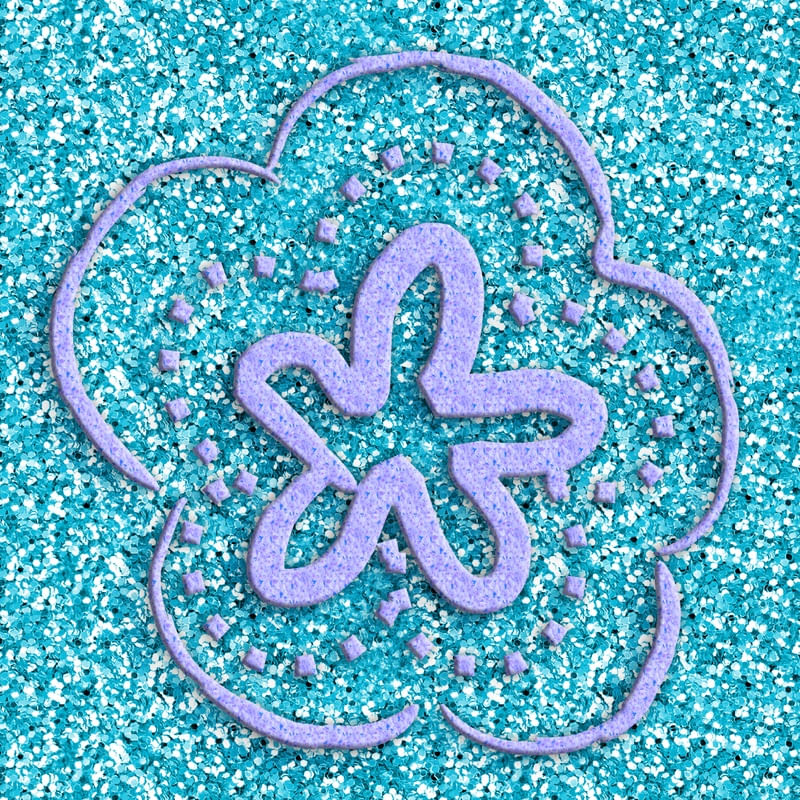 FLOWER GLITTER GLUE BLUE