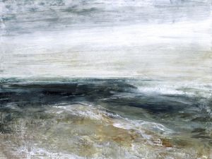 FLOTSAM AND JETSAM 2 PAISAGEM, ABSTRATO OCEANO DE PRAIA PINTURA
