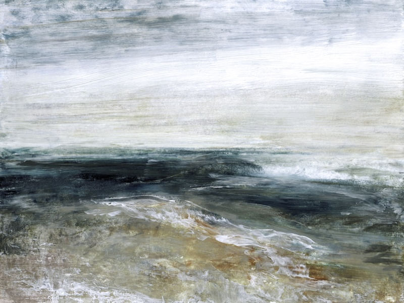 FLOTSAM AND JETSAM 2 PAISAGEM, ABSTRATO OCEANO DE PRAIA PINTURA