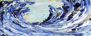 CRASHING WAVES 4 INDIGO TOLET PANORAMICO, OCEANO ONDAS COSTEIRO PINTURA