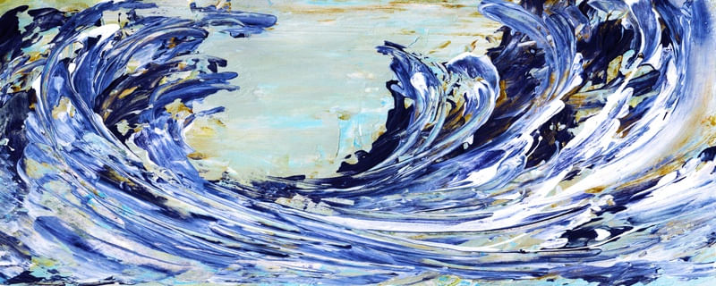 CRASHING WAVES 4 INDIGO TOLET PANORAMICO, OCEANO ONDAS COSTEIRO PINTURA