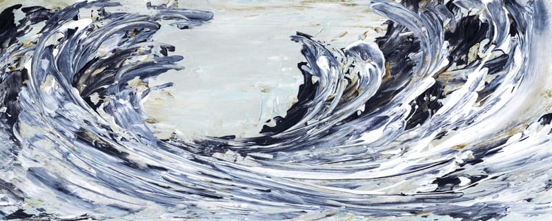 CRASHING WAVES 5 MUTED NEUTRO PANORAMICO, OCEANO ONDAS COSTEIRO PINTURA