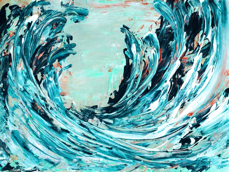 CRASHING WAVES 2 TURQUESA PAISAGEM, OCEANO ONDAS COSTEIRO PINTURA