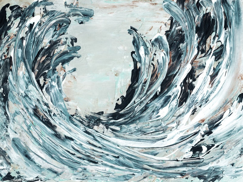 CRASHING WAVES 6 MUTED NEUTRO PAISAGEM, OCEANO ONDAS COSTEIRO PINTURA