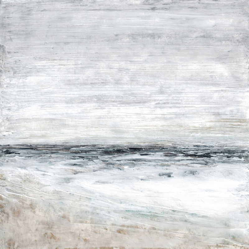 GENTLE TIDE 6 QUADRADO, OCEANO MARÉ DE PRAIA MINIMALISTA PINTURA