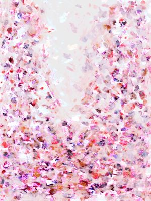 HANAMI 1 ROSA, FLORAL ABSTRATO FLORES PÉTALAS ELEGANTE PINTURA