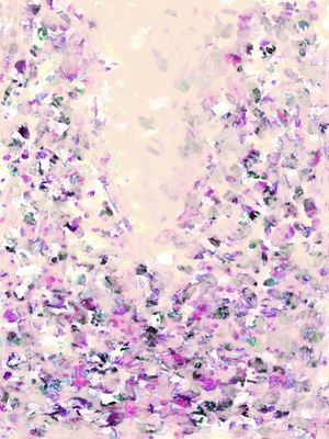 HANAMI 5 ROXO BEGE, FLORAL ABSTRATO FLORES PÉTALAS ELEGANTE PINTURA