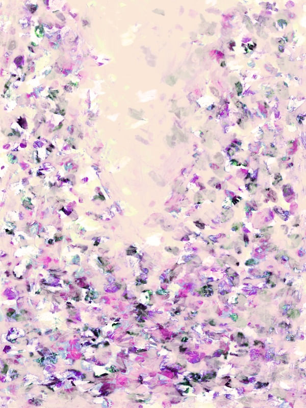 HANAMI 5 ROXO BEGE, FLORAL ABSTRATO FLORES PÉTALAS ELEGANTE PINTURA