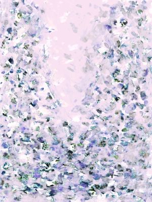 HANAMI 6 LAVANDA ROXO, FLORAL ABSTRATO FLORES PÉTALAS ELEGANTE PINTURA