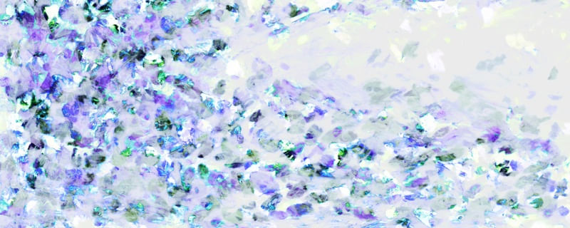 HANAMI 3 ROXO VERDE PANORAMICO, FLORAL ABSTRATO FLORES PÉTALAS ELEGANTE PINTURA