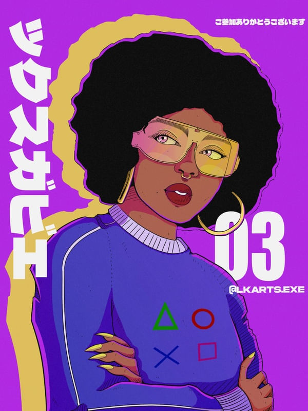 RETRO ART, GAMER GIRL