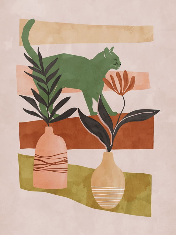 ABSTRACT GREEN CAT BY TAS