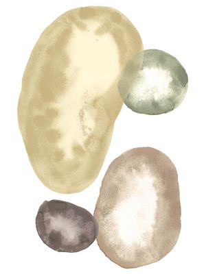 BALANCING STONES COLORFUL WATERCOLOR