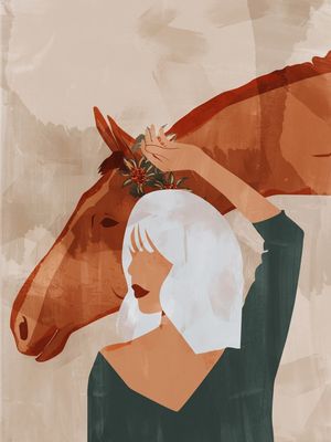 WOMAN AND HORSE BY TAS